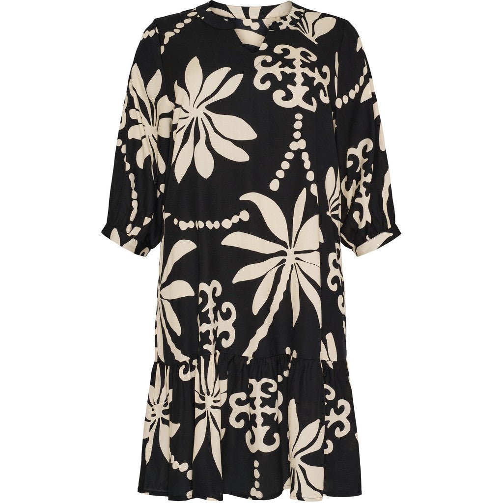 Dress V - neck black off white - Evolve Fashion