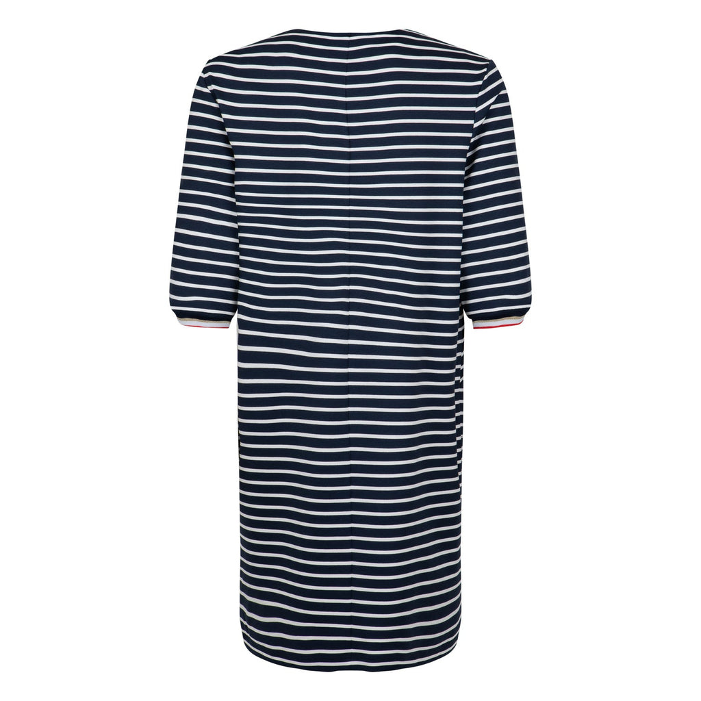 Dress V - neck stripe navy - Evolve Fashion