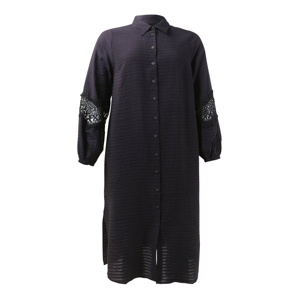 Dress VICKY shirt dress black - Evolve Fashion