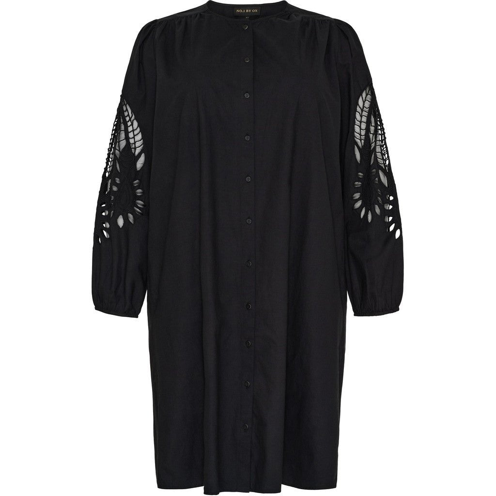 Dress w lace embroidery black - Evolve Fashion
