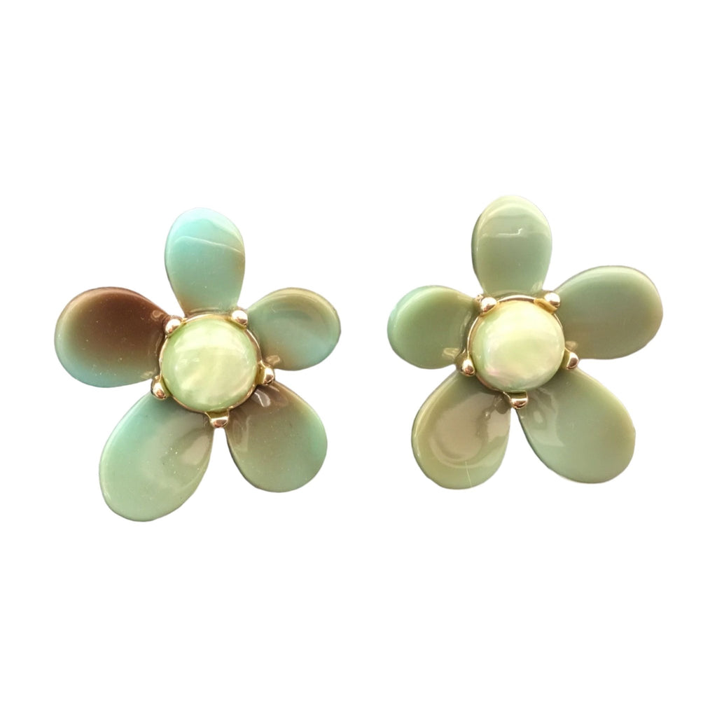 Earrings LEMON SUMMER Flower green - Evolve Fashion