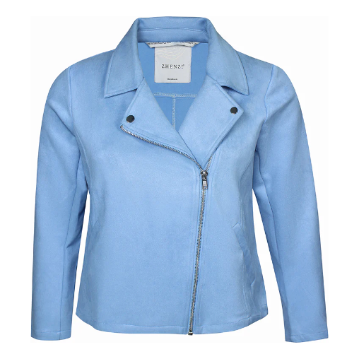 Jacket FAAN suede cornflower blue - Evolve Fashion