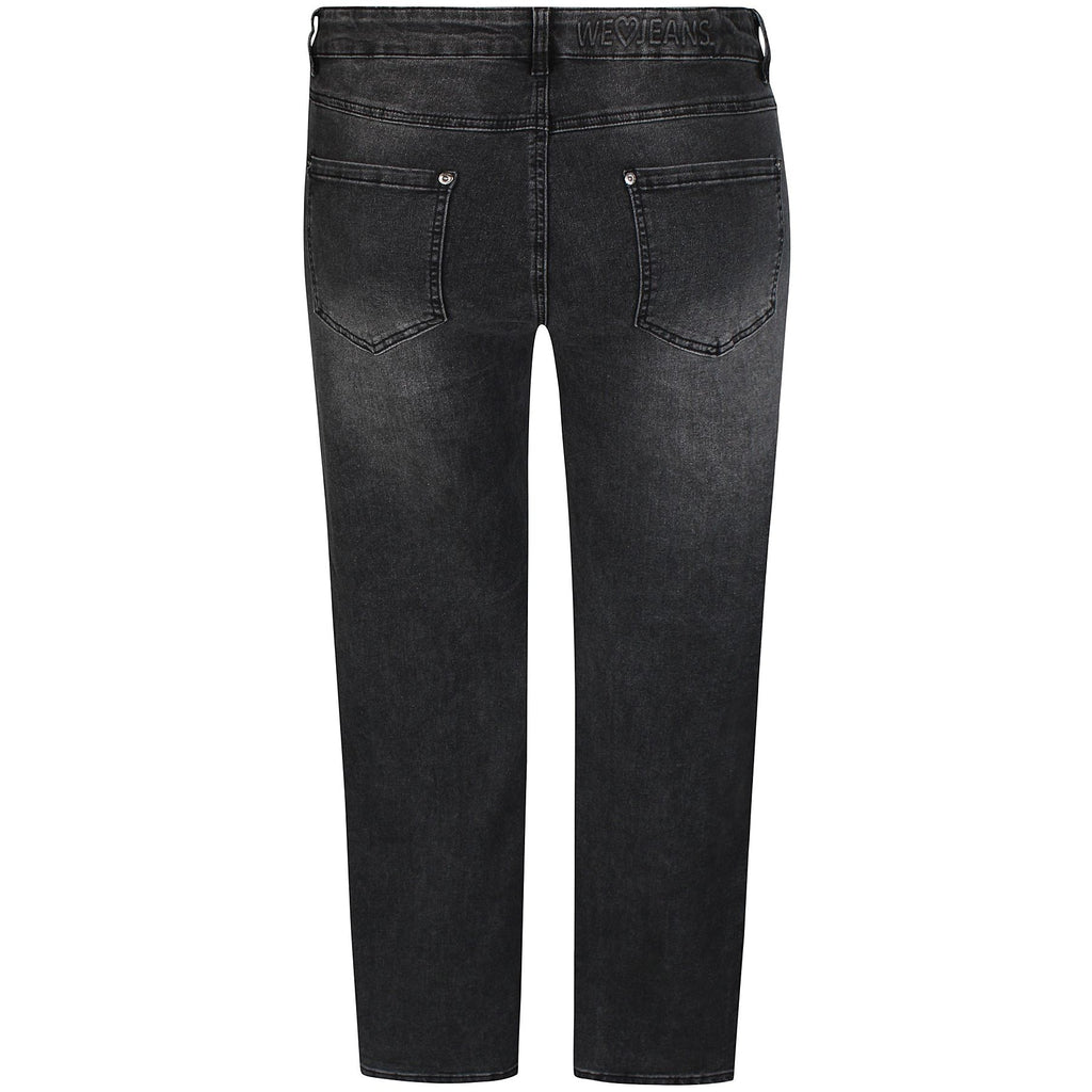 Jeans Stomp Fit strass washed black - Evolve Fashion
