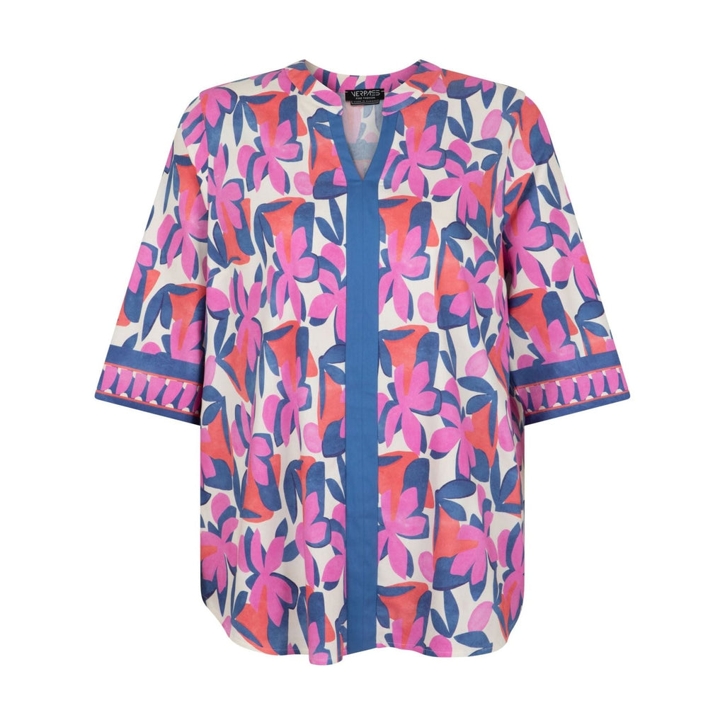 Kaftan cotton stretch pink/lavender - Evolve Fashion