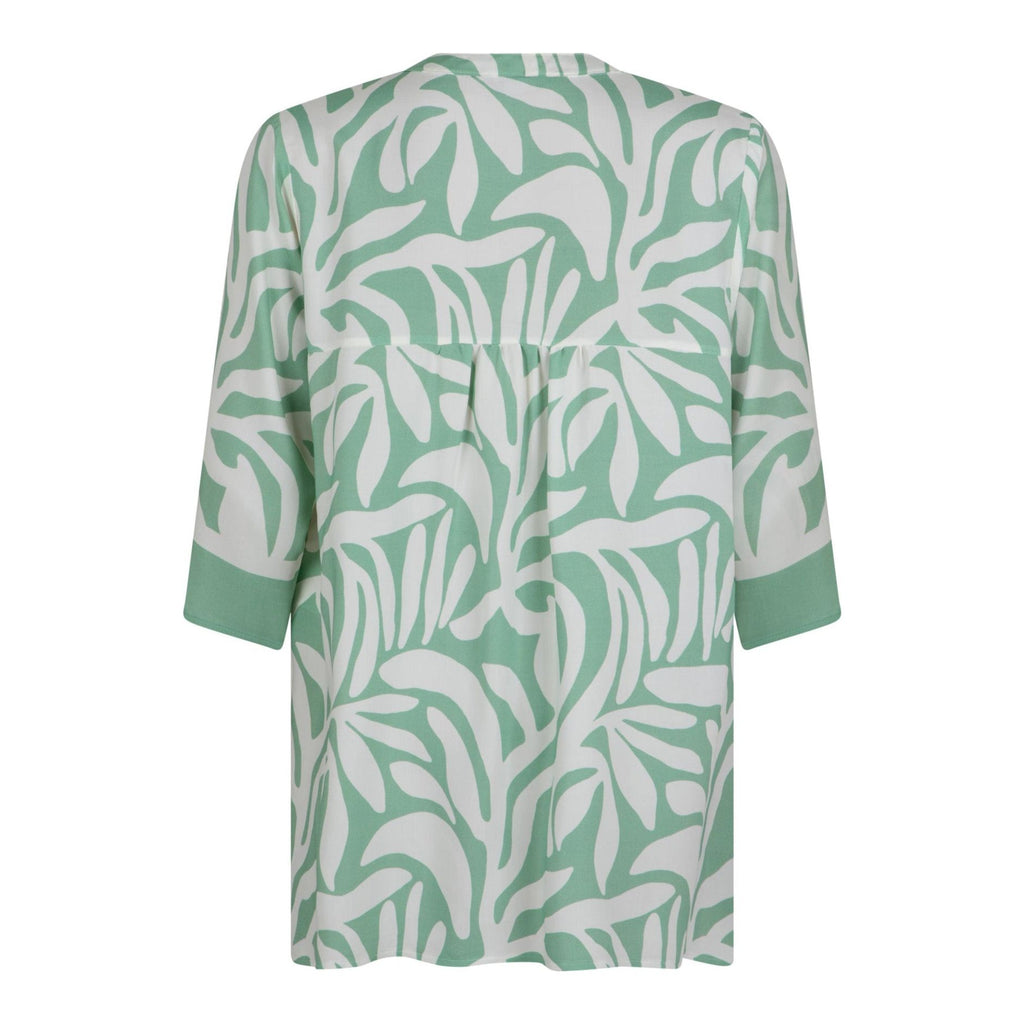 Kaftan V viscose print aloe green - Evolve Fashion