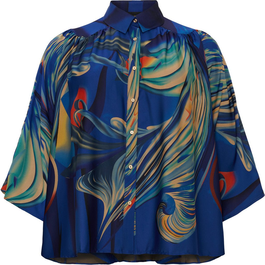 Kimono Blouse dark cobalt - Evolve Fashion