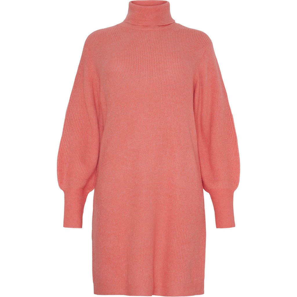 Knitted Dress LS Ballon and rollneck Marmalade Rose - Evolve Fashion