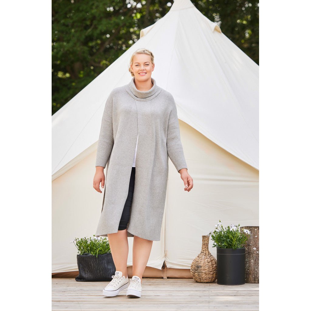 Long Coatigan w LS sleeves black - Evolve Fashion