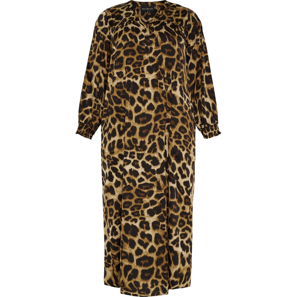 Long Dress w 3/4 sleeves Mocca brown Leo - Evolve Fashion