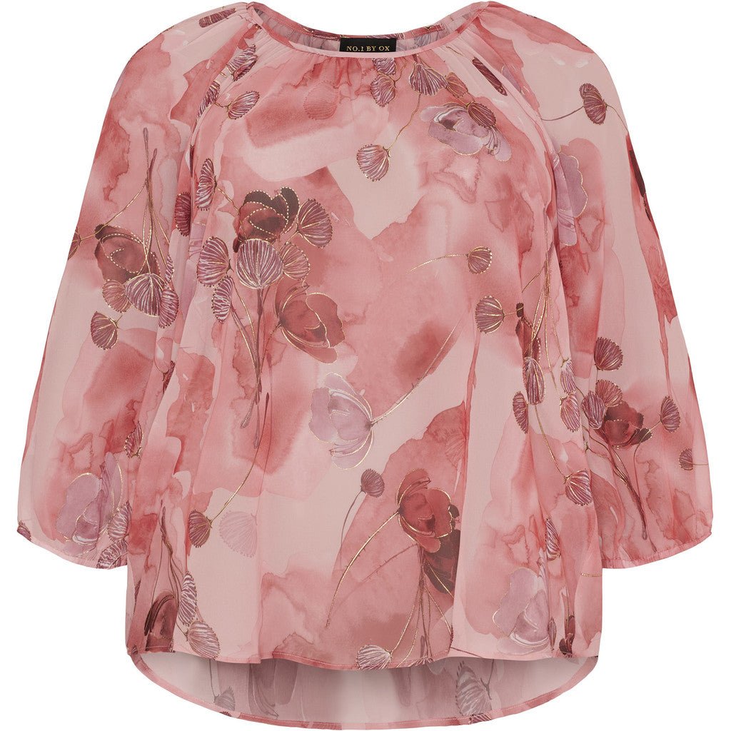 Long Shirt 1/2 sleeves Pink w gold foil (Copy) - Evolve Fashion