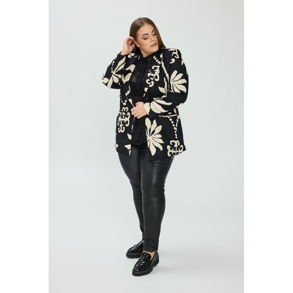 Loose blazer black/offwhite - Evolve Fashion