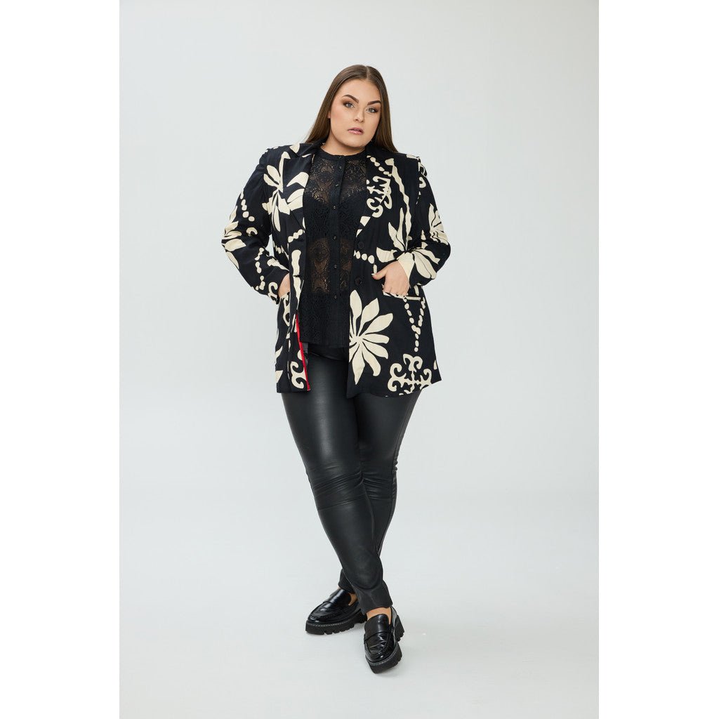 Loose blazer black/offwhite - Evolve Fashion