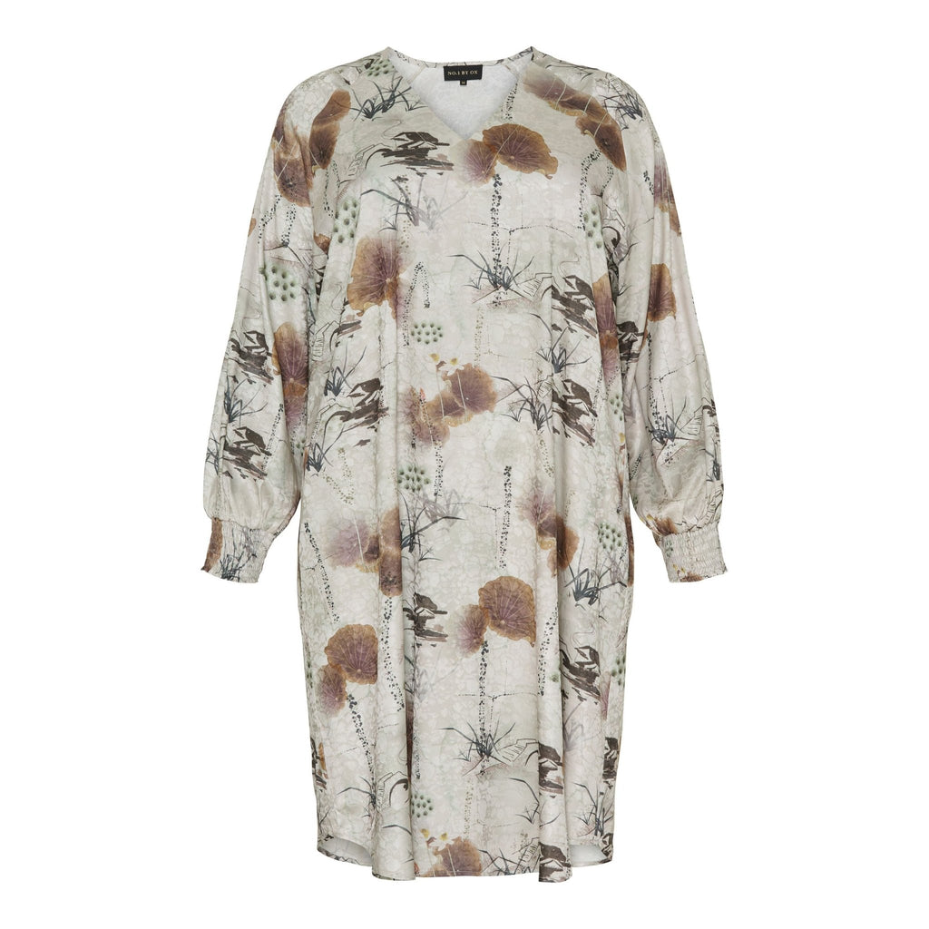Loose V neck Dress and LS w smock cuffs - Evolve Fashion