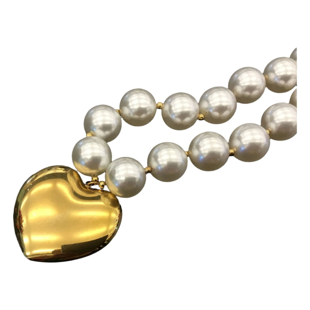 Necklace heart LEMON SUMMER pearls - Evolve Fashion