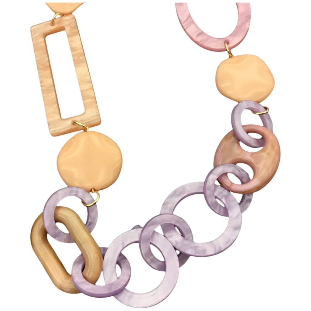 Necklace long LEMON SUMMER Lilac peach - Evolve Fashion