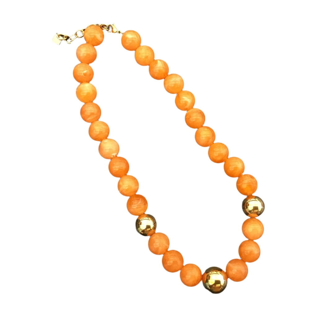 Necklace short LEMON SUMMER coral - Evolve Fashion