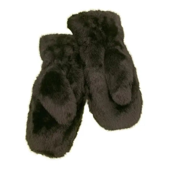 Mittens fake fur black