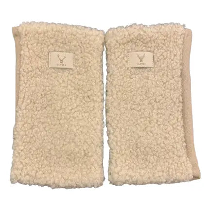 Gloves fingerless teddy camel ecru taupe