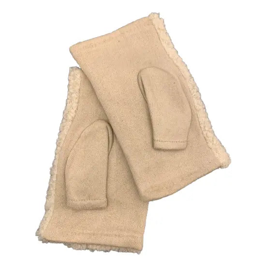 Gloves fingerless teddy camel ecru taupe