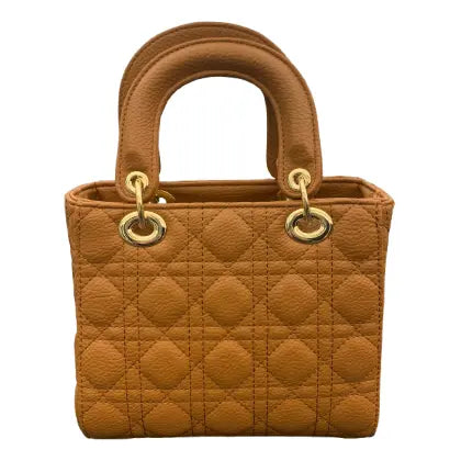 Handbag quilted camel