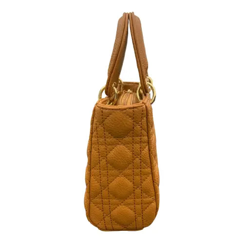 Handbag quilted camel