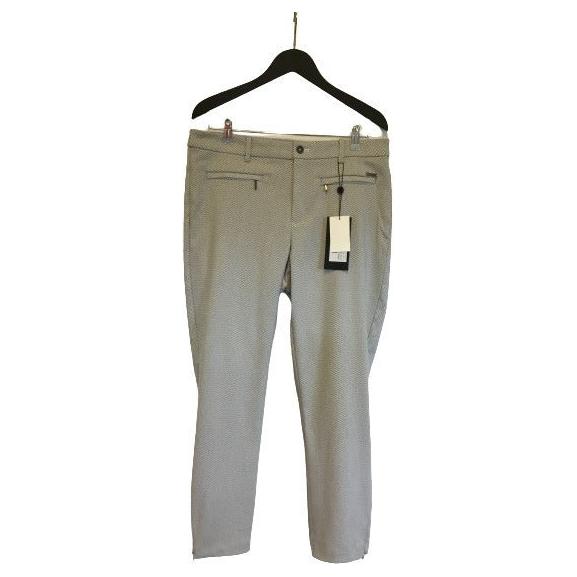 Pants LINA 7/8 zip white/black - Evolve Fashion