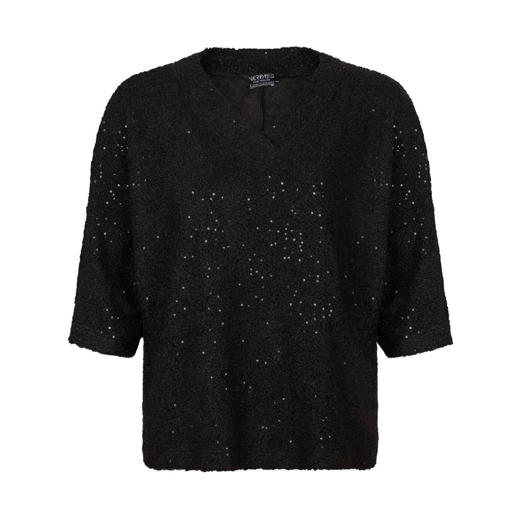 Pulli paillettes black - Evolve Fashion