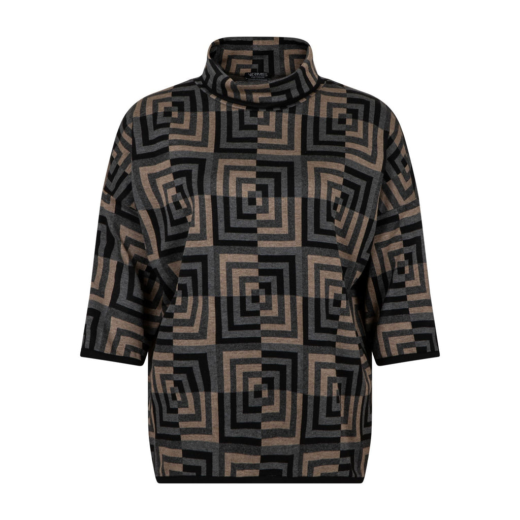 Pulli Squares grey/black - Evolve Fashion