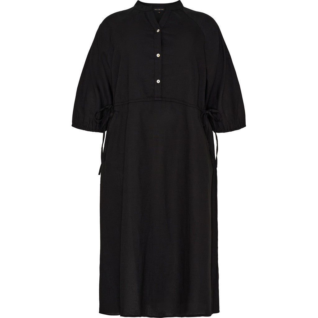 Raglan dress w tie string black - Evolve Fashion