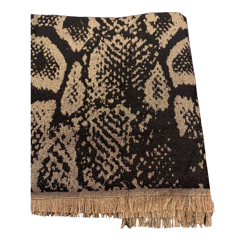 Shawl animal print black/gold - Evolve Fashion