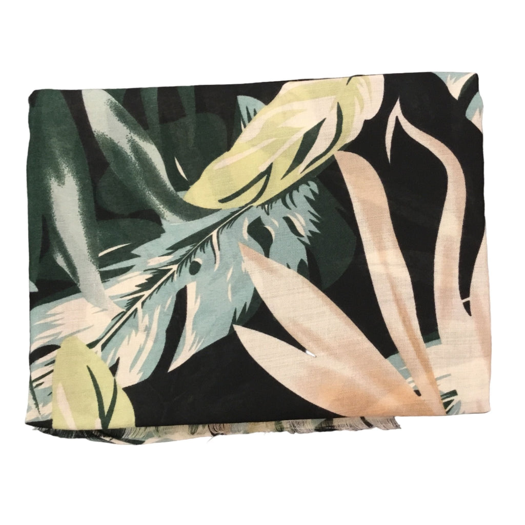 Shawl Leafs green and brown - Evolve Fashion