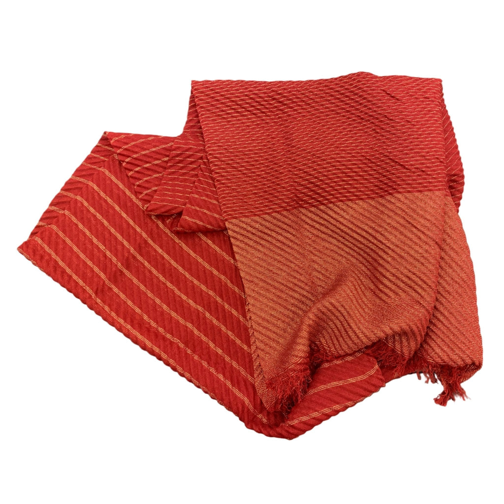 Shawl lurex gold wine red - Evolve Fashion