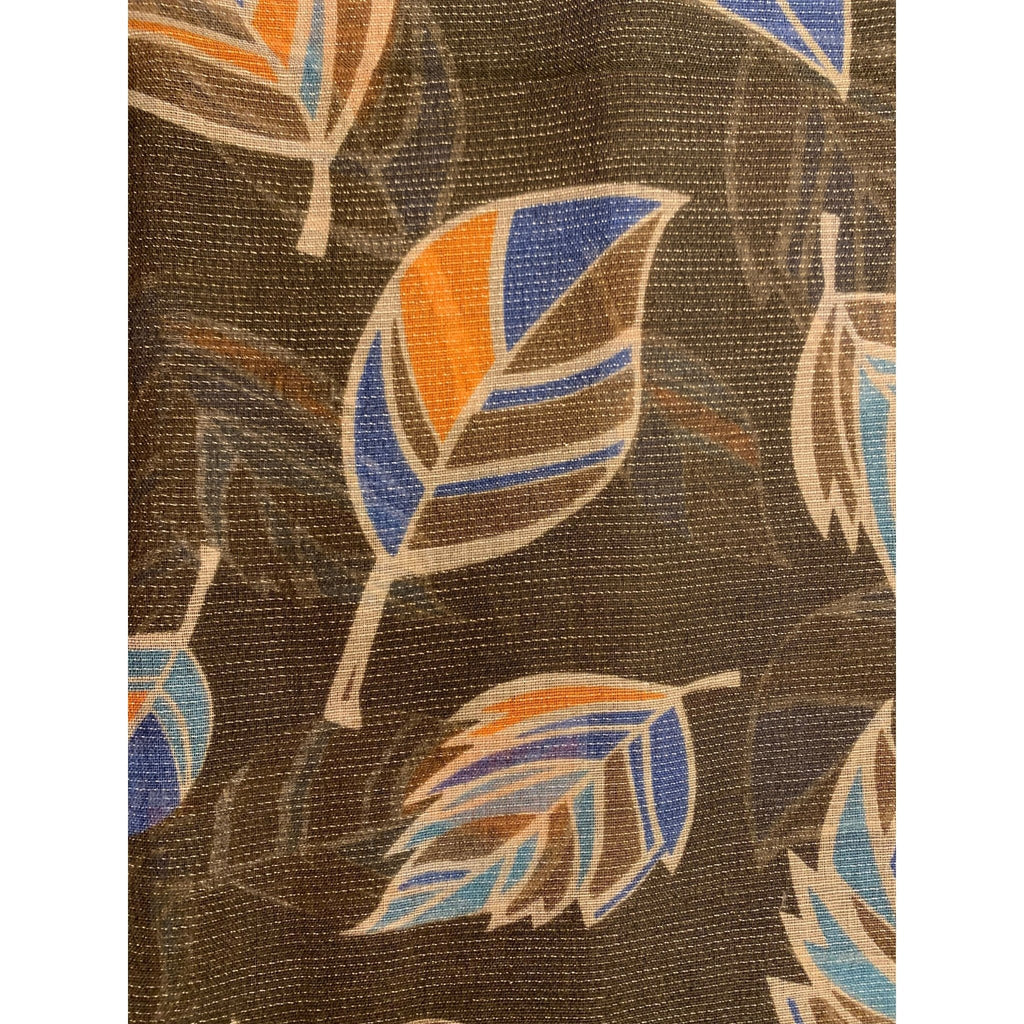 Shawl lurex leaves brown - Evolve Fashion