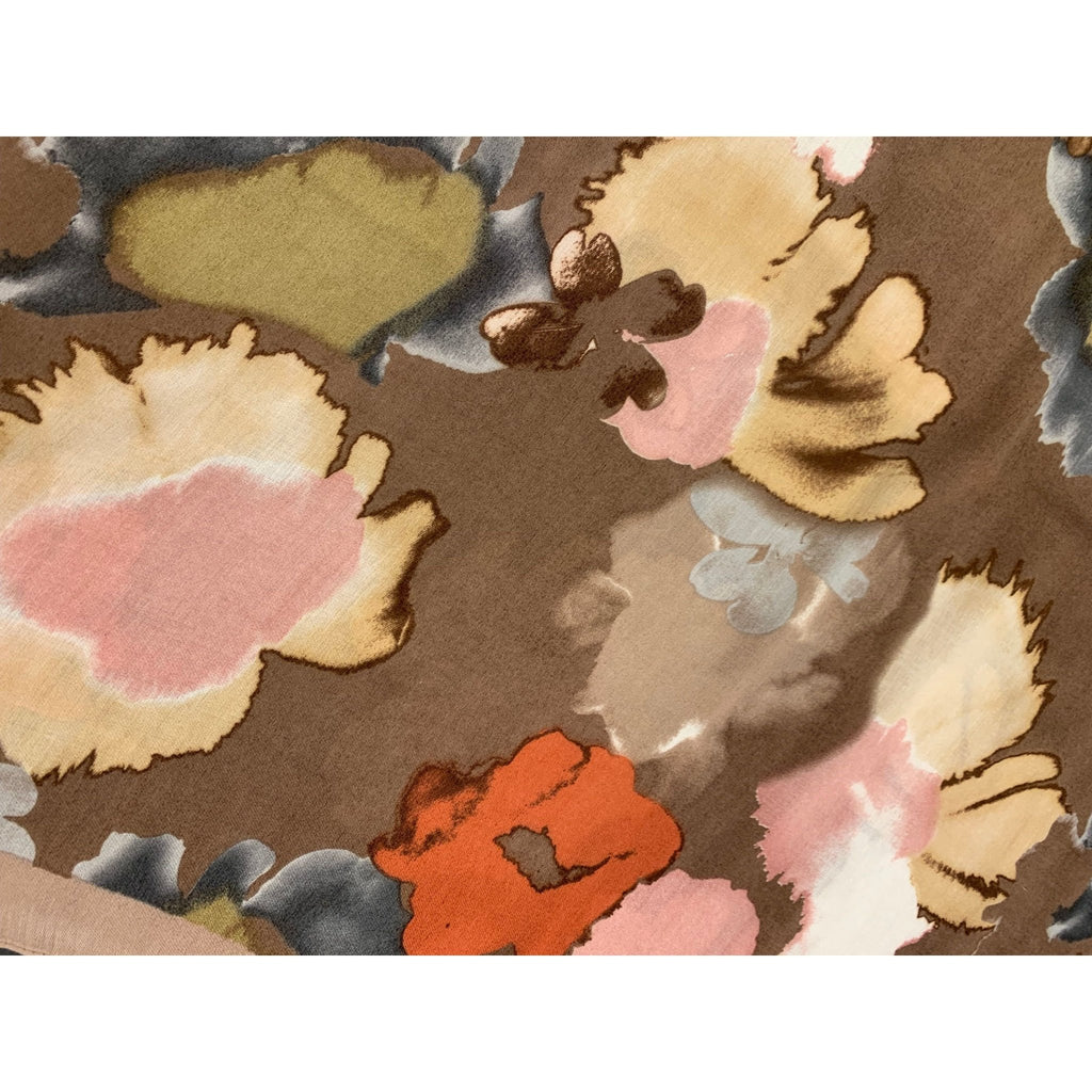 Shawl watercolor flowers taupe - Evolve Fashion