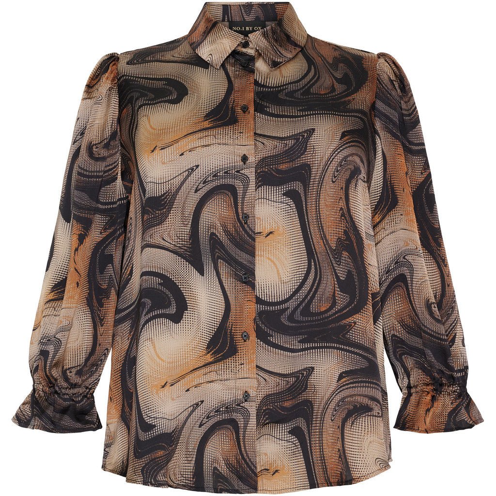 Shirt 3/4 puff sleeves swirl - Evolve Fashion