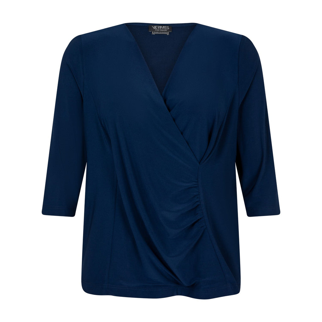 Shirt cross over navy - Evolve Fashion