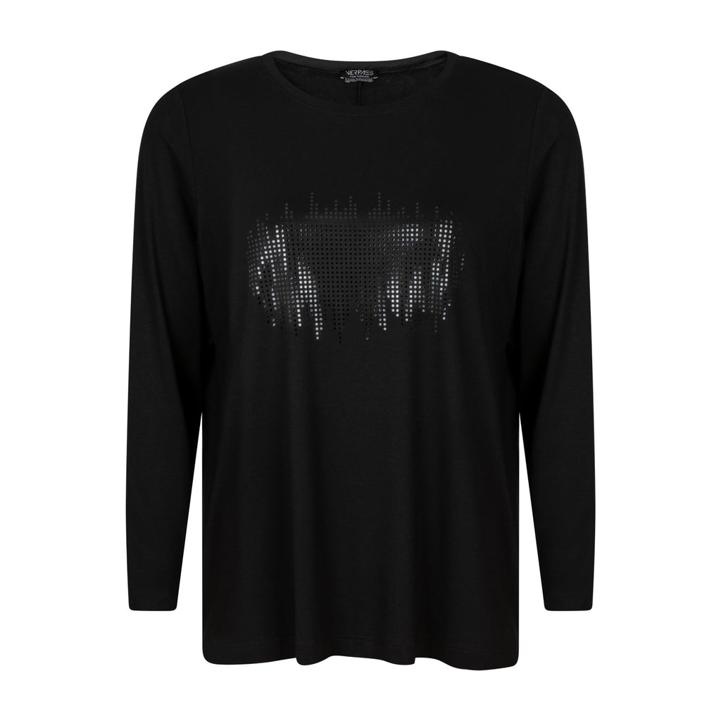 Shirt LS print black - Evolve Fashion