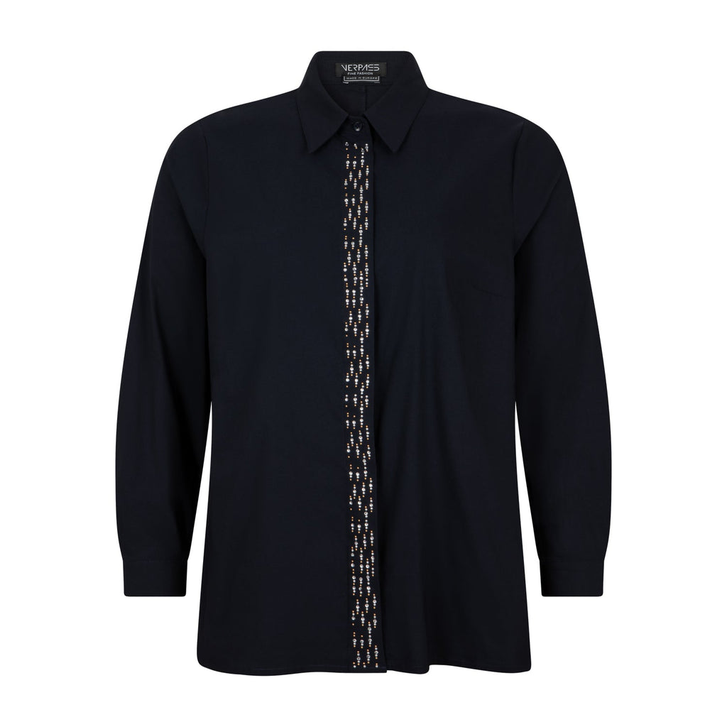 Shirt strass dark blue/black - Evolve Fashion