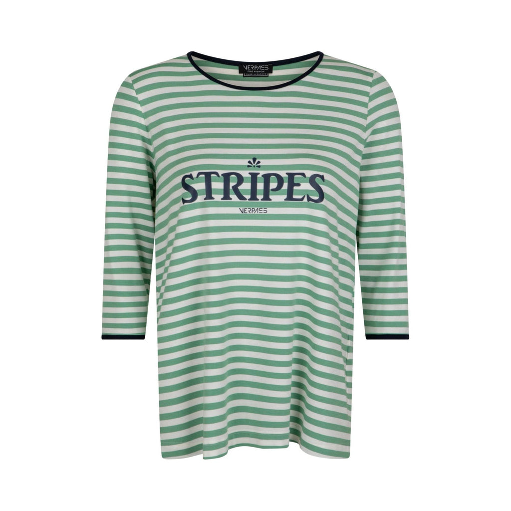 Shirt stripes aloë green - Evolve Fashion