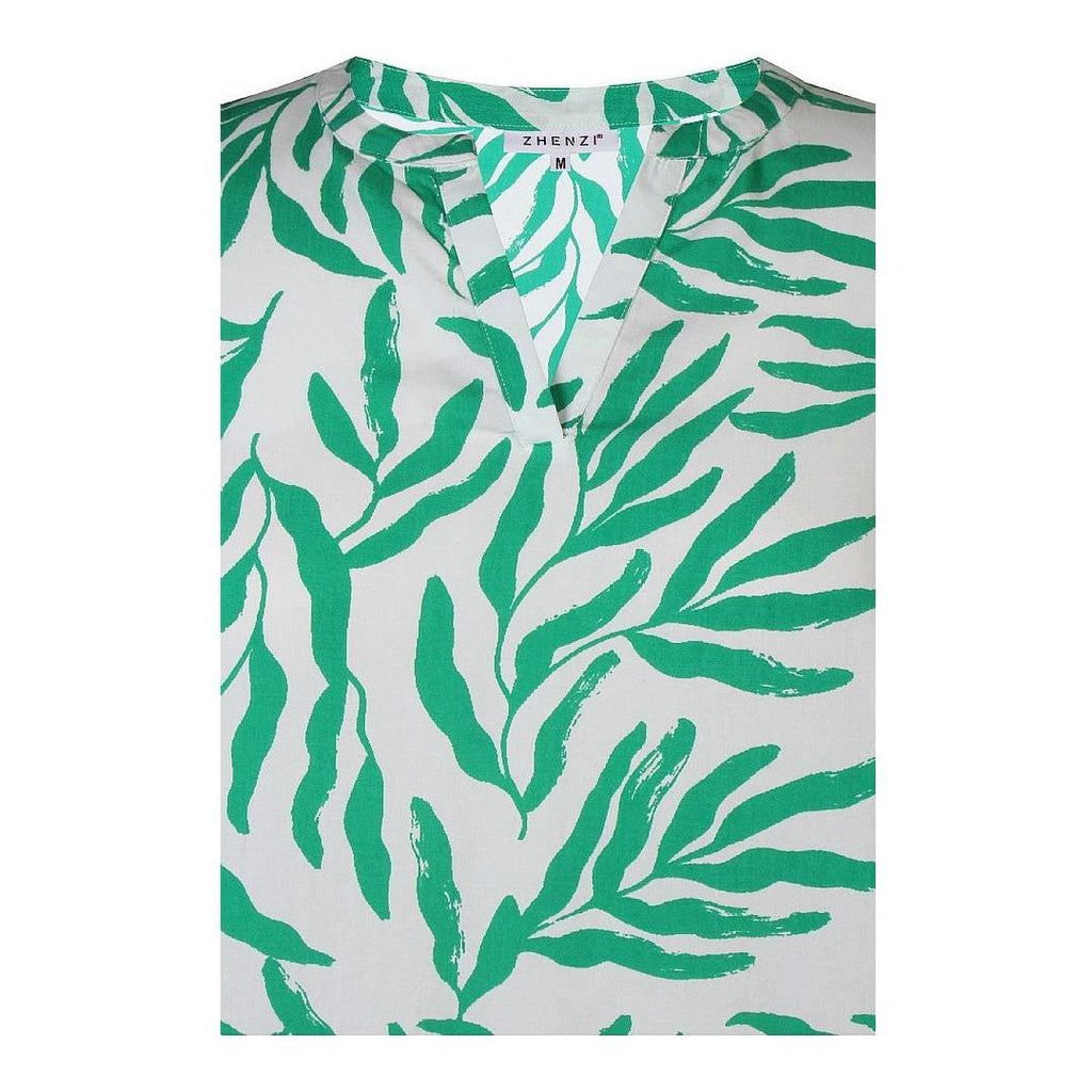 Shirt V viscose print Green Grass - Evolve Fashion