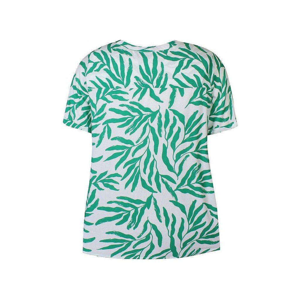 Shirt V viscose print Green Grass - Evolve Fashion