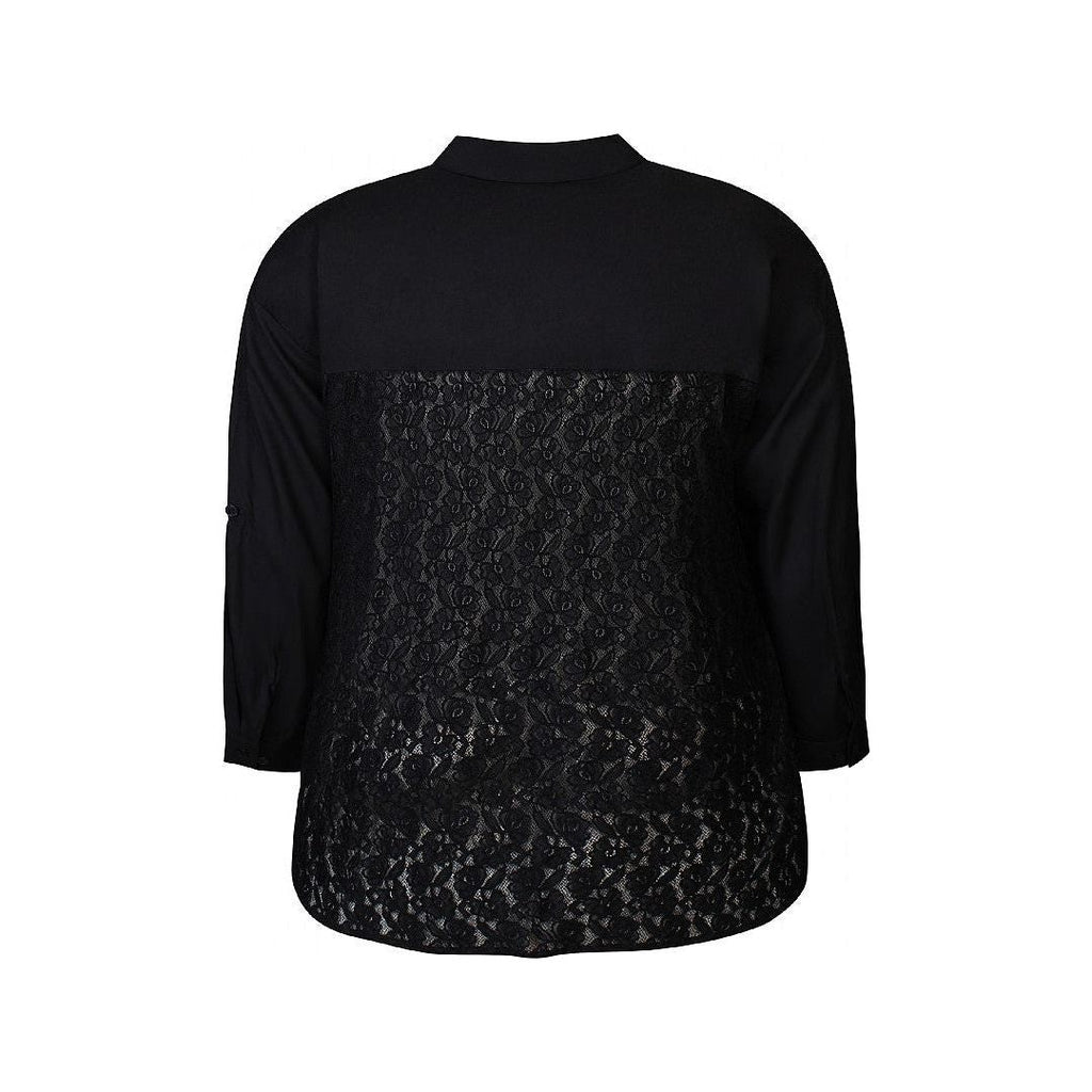 Shirt w lace back black - Evolve Fashion