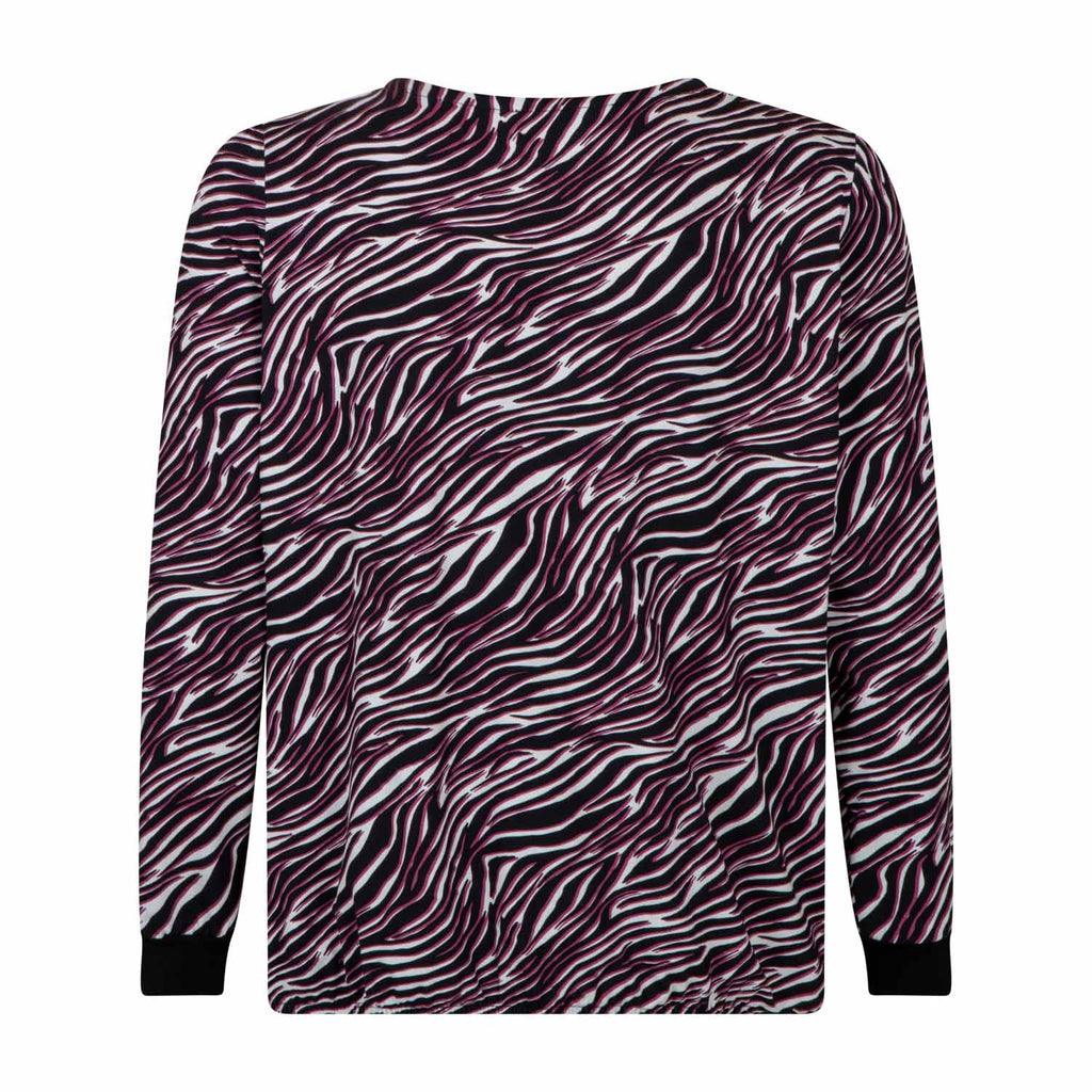 Shirt zebra stripe burgundy red - Evolve Fashion