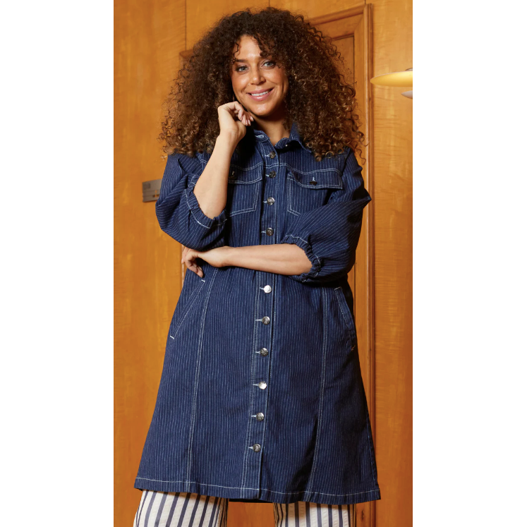 Shirtdress EXIE jeans stripes - Evolve Fashion