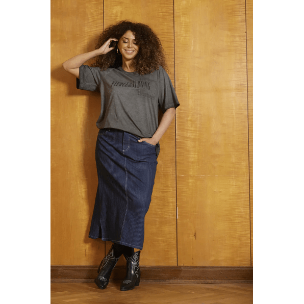 Skirt EXIE denim stripes - Evolve Fashion