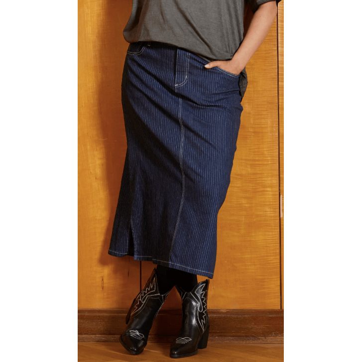 Skirt EXIE denim stripes - Evolve Fashion