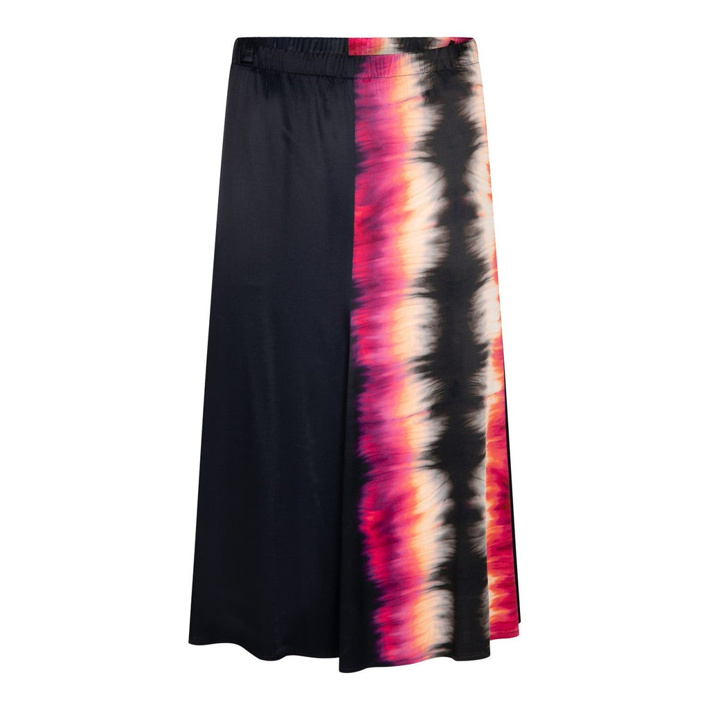 Skirt flare satin touch black/red - Evolve Fashion