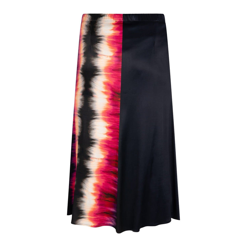 Skirt flare satin touch black/red - Evolve Fashion