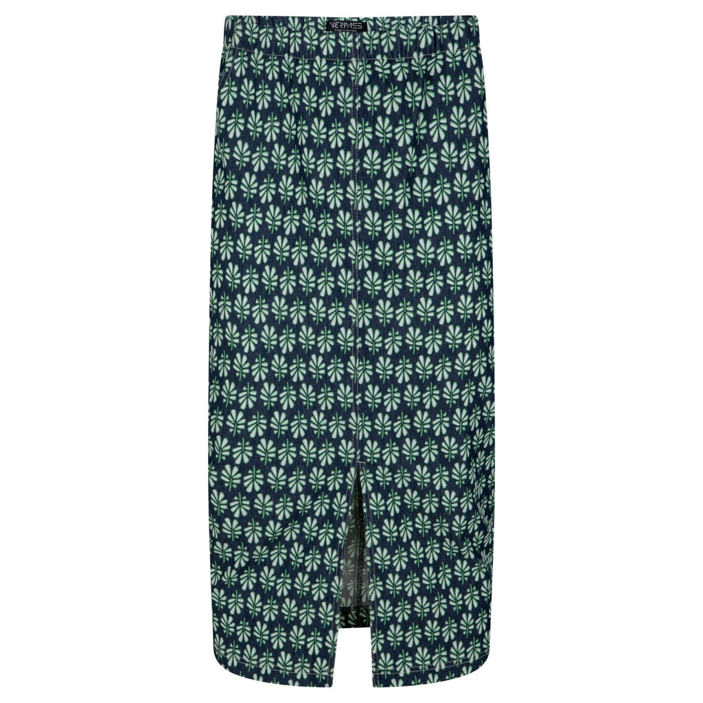 Skirt jeans print aloe green/indigo - Evolve Fashion