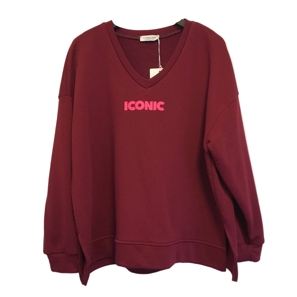 Sweater ICONIC Burgundy red - Evolve Fashion